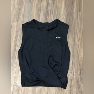 Nike Black Women's Ribbed Muscle Tank with White Swoosh